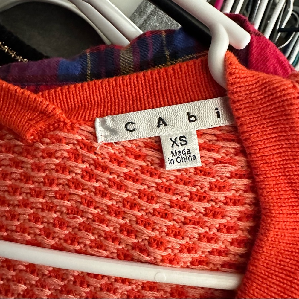 CAbi XS Orange Zip Up Business Casual Blazer Office Work - Picture 2 of 6